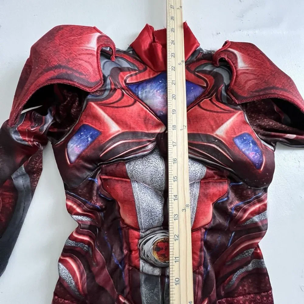 2017 Power Rangers Red Ranger Padded Muscles‎ 1 Piece Costume Size Youth 4-6